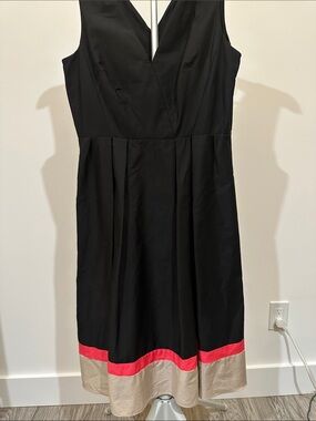 Calvin Klein Black Midi Dress with Pink and Beige Hem